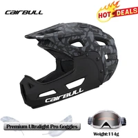 cairbull bicycle full face helmet mtb cycling cross country downhill bike helmet detachable chin ce safe hat with goggles gift