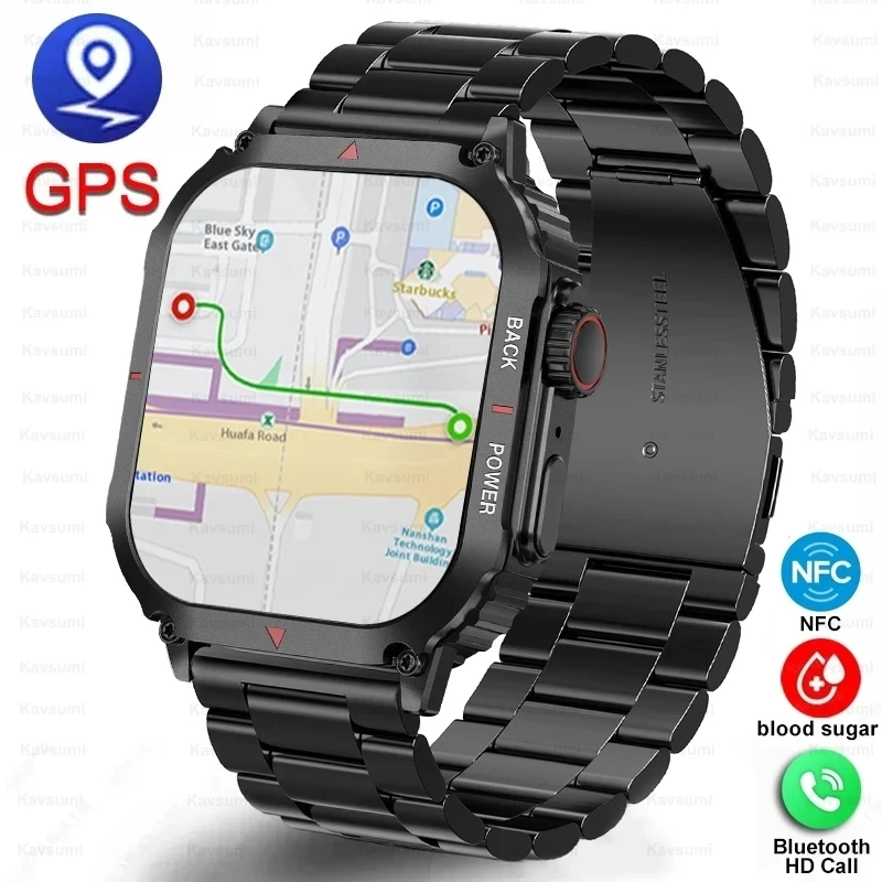 

2023 New For Huawei Xiaomi GPS Tracker Smart Watch NFC AMOLED 360*360 HD Screen Heart Rate Blood Sugar Bluetooth Call SmartWatch