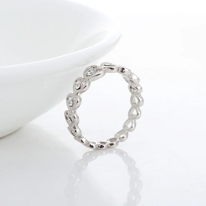 Белые золотистые кристаллы набор сердечек для помолвки обручальные кольца