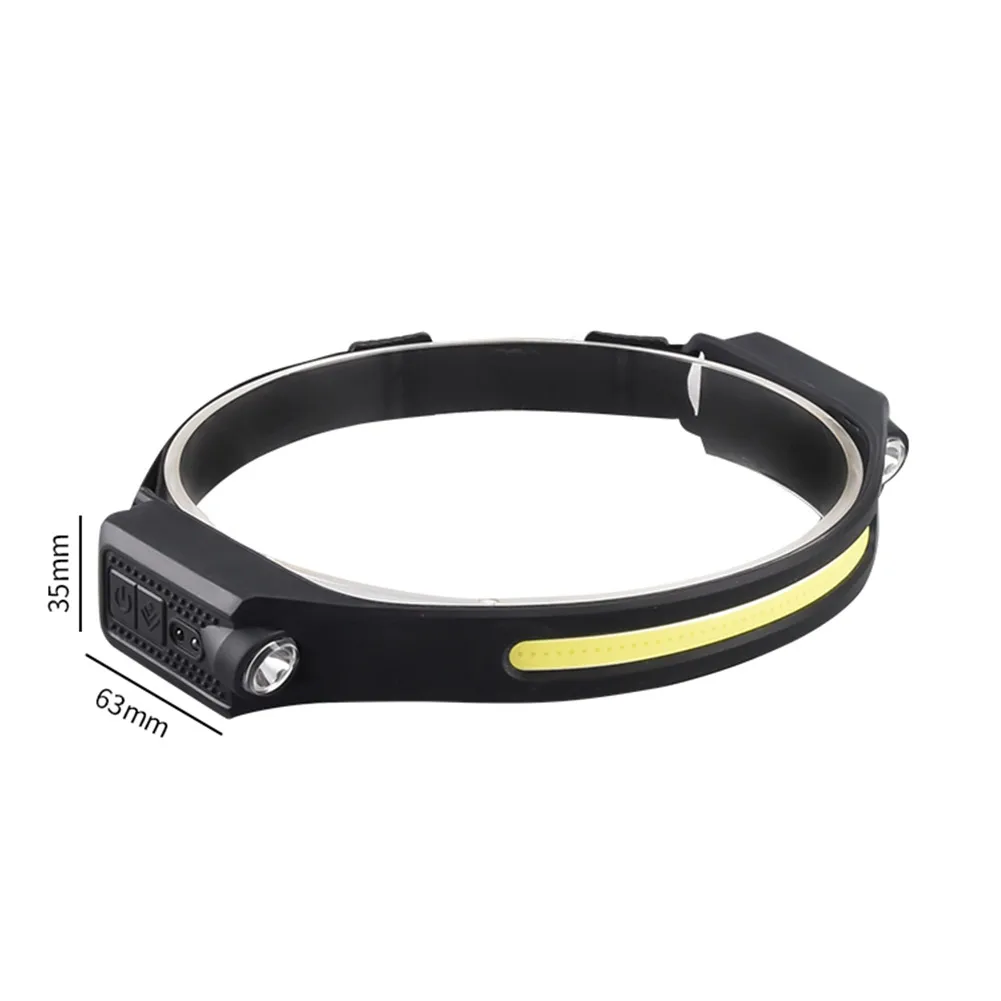 

COB LED Headlamp Sensor Headlight With Built-in Battery Torch Flashlight Work Lights Bar Head Band Lamps USB Rechargeable Light