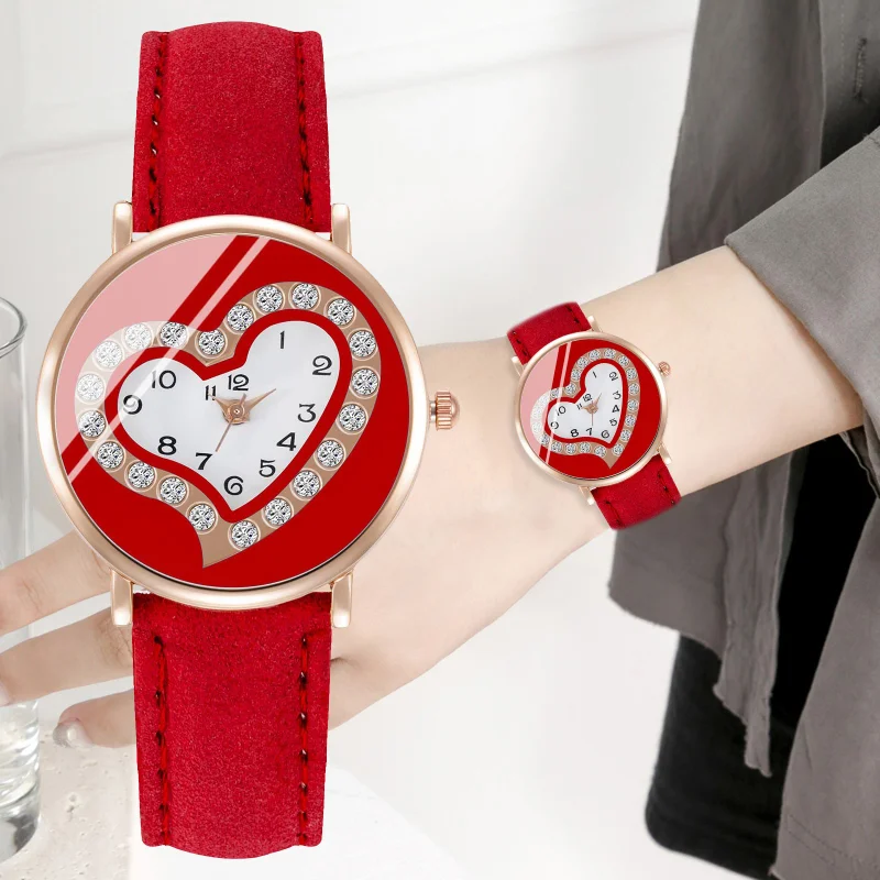 

Fashion Women Watch Leather Strap Analog Quartz Wristwatches Temperament Ladies Watch Red Lover Gift 2023 Reloj Mujer