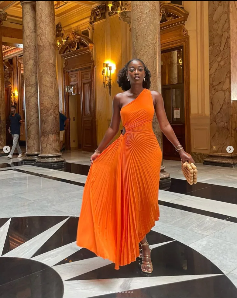 

New Fahion Sexy Lady Roll Waist Sleeveless Pleated Ruched A-line Dress Women One Shoulder Prom Evening Dresses Chothing