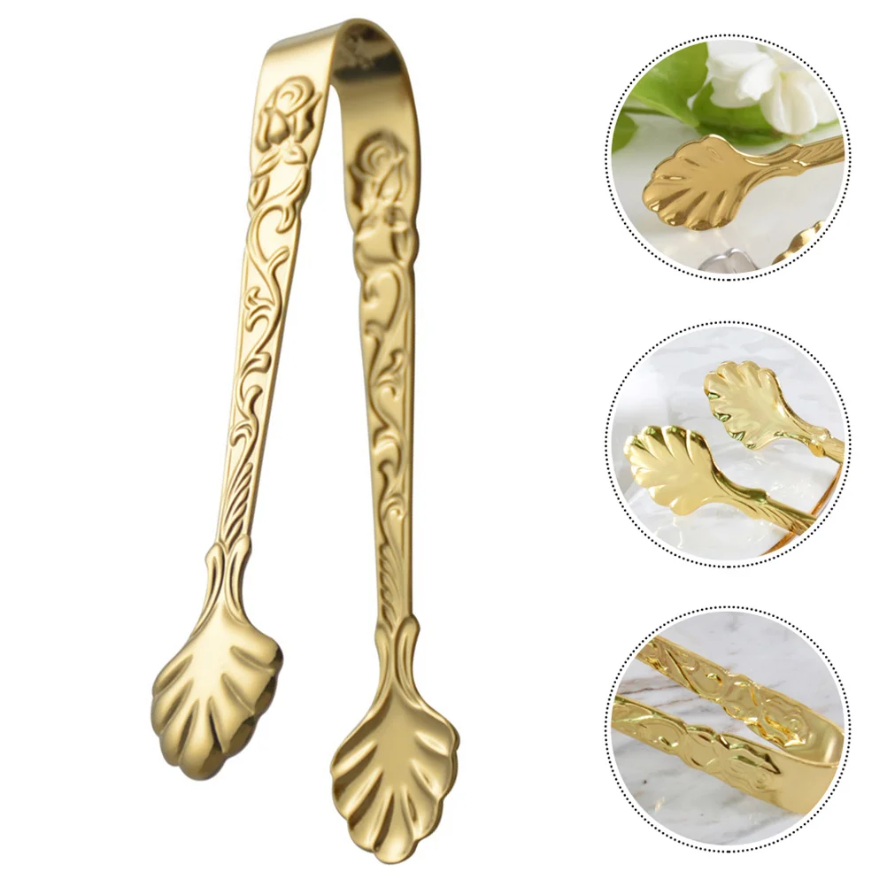 

Tongs Mini Serving Ice Stainless Steel Small Sugarkitchencube Bar Bbq Appetizers Cookie Steak Salad Buffet Bread Barbecue Candy