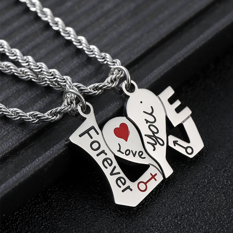 

Fashion Jewelry Stainless Steel Forever Love You Luxury Couple Titanium Necklace