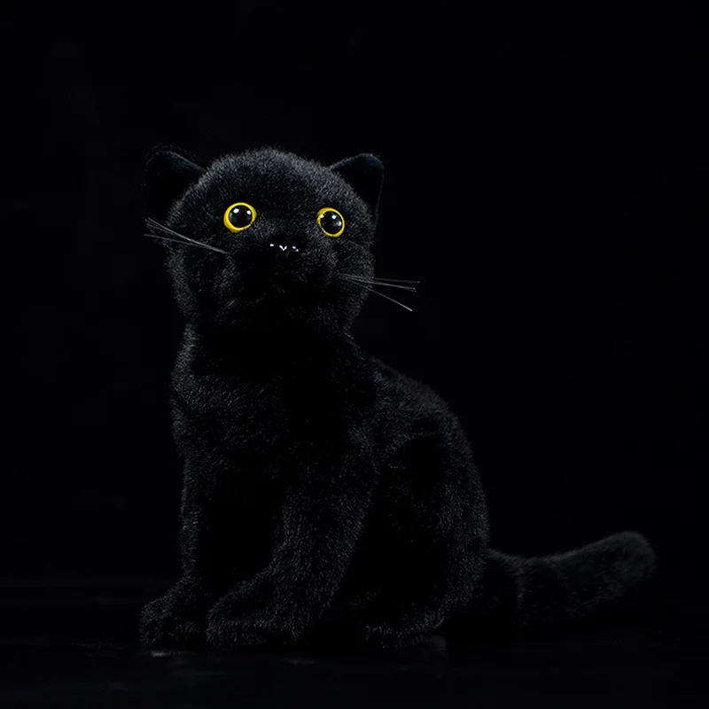 Ночное животное реальная жизнь черная кошка подарок для детей Фелис какус мягкая
