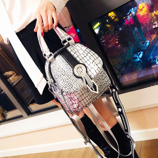 Женская модная кожаная сумка с леопардовым рисунком, Маленькая женская сумка  с бахромой 2023, женский рюкзак-трансформер с бриллиантами, сумка на плечо  | AliExpress