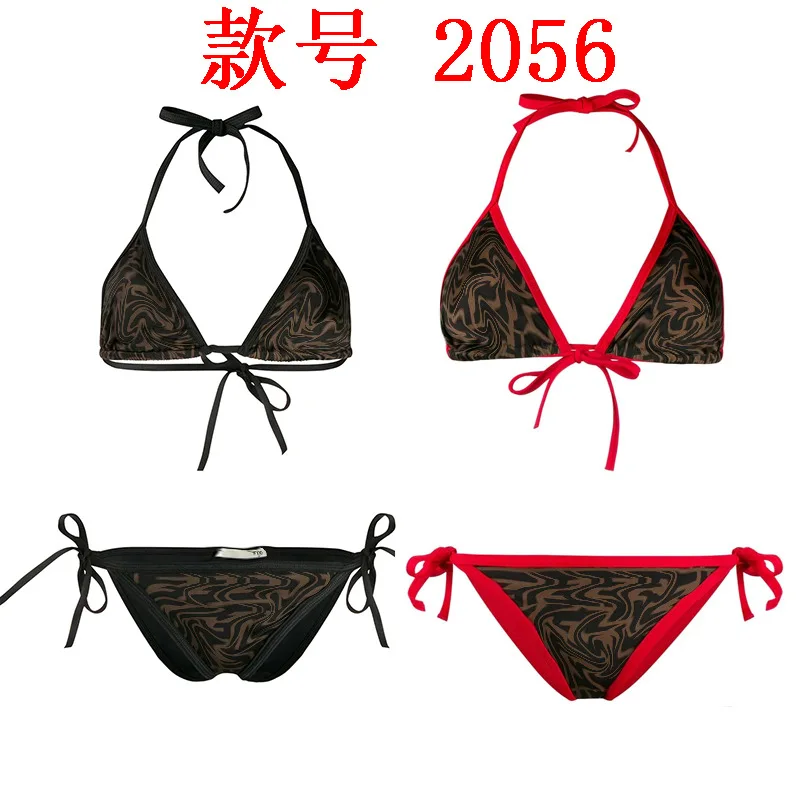 

2021 Luxury Sexy Letter swimsuit split bikini with triangle bag swimsuit Bathing Suits Summer Beach Wear Women Suits Swimwear