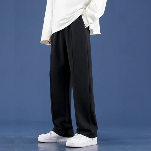 Брюки женские повседневные однотонные до щиколотки с поясом на резинке и широкими штанинами