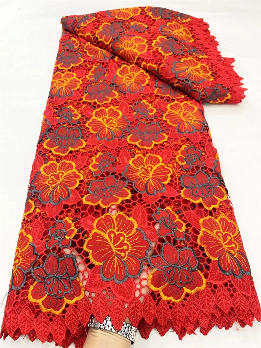 Роскошное хлопковое водорастворимое гипюровое кружево высшего качества вышивка