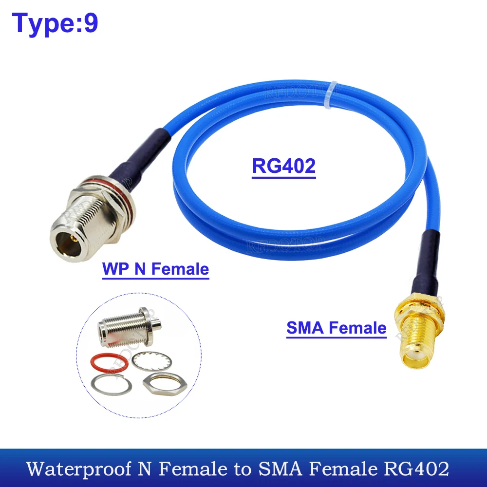Разъем RG-402 N мама на SMA — Синий полужеллексный коаксиальный кабель RG402 RF