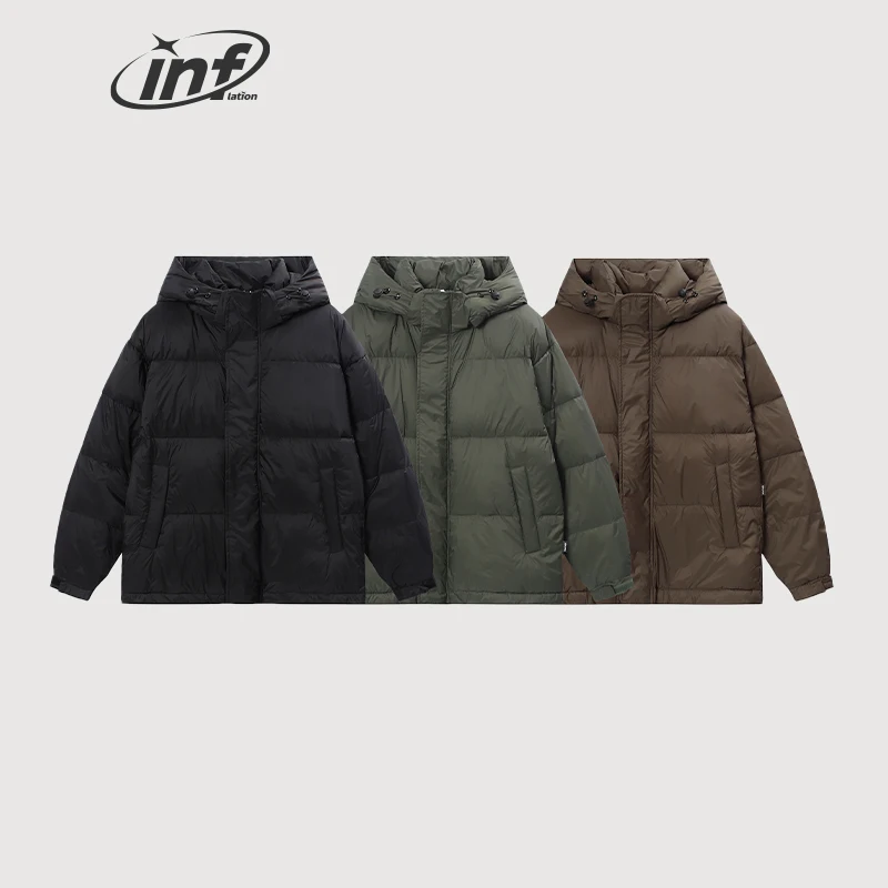 INFLATION Solid Color White Duck Down Jacket Men Winter Thick Warm Windproof Puffer Jacket