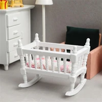 cute doll house baby bed hollow out mini furniture white no odor miniature baby bed miniature baby bed doll house bed
