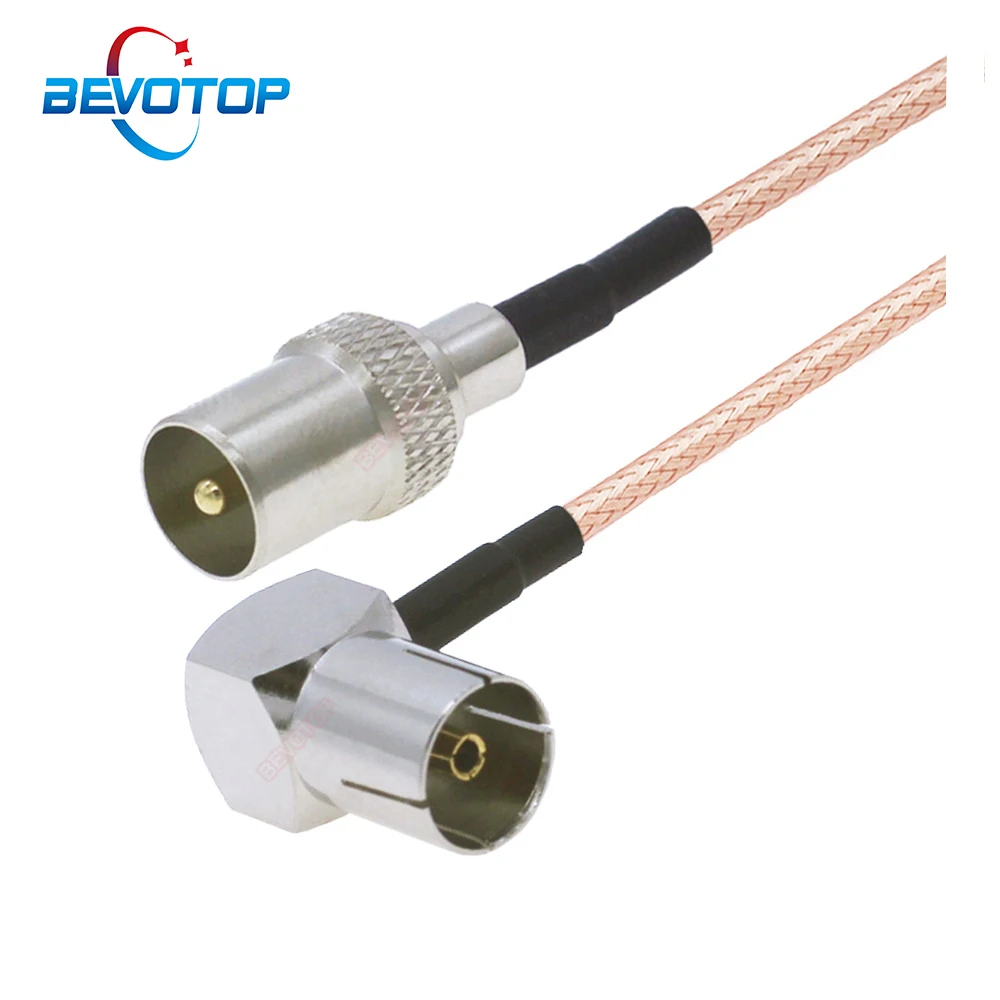 75Ohm RG179 Cable TV Male to TV Female 90° Right Angle Plug 75Ω RG-179 Pigtail TV Antenna Cord Jumper TV Aerial RF Coaxial Cable