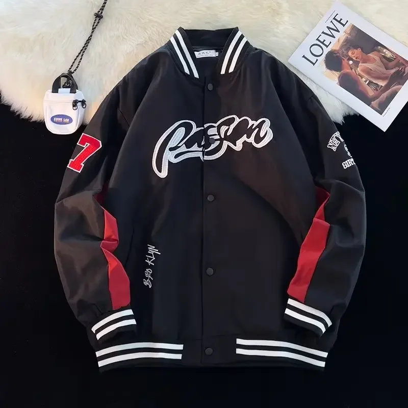 Модная винтажная бейсбольная куртка в американском стиле для мужчин