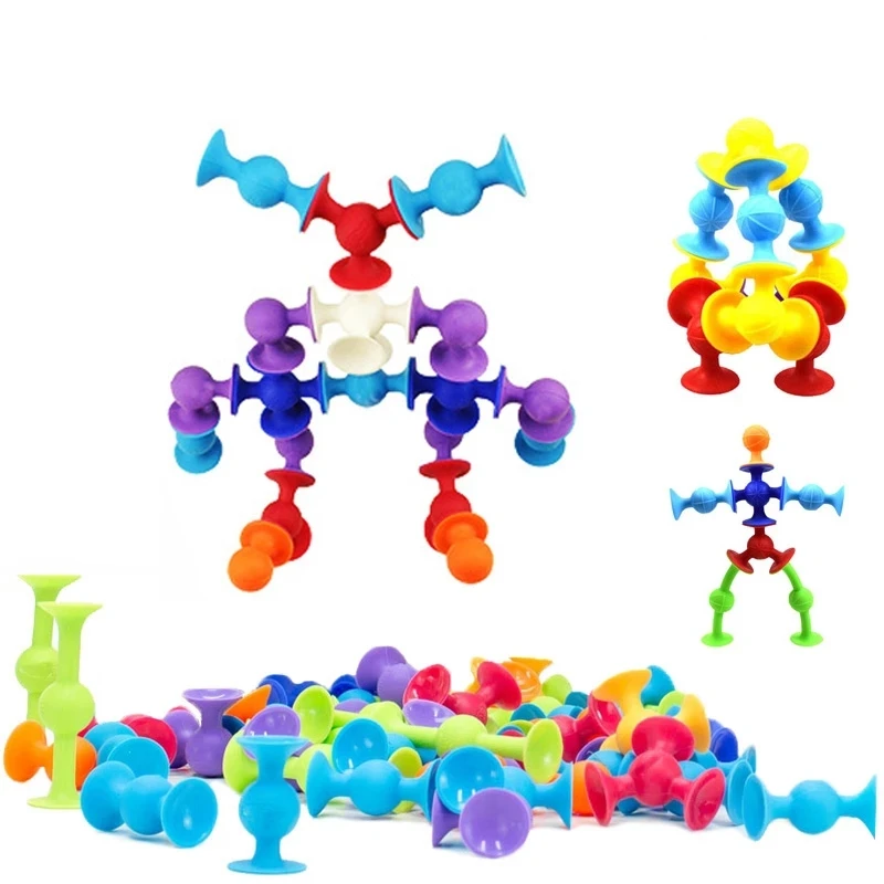 

New Set Pop Little Suckers Assembled Sucker Suction Cup Educational DIY Building Block Toy Girl&Boy Kids Gifts Fun Game