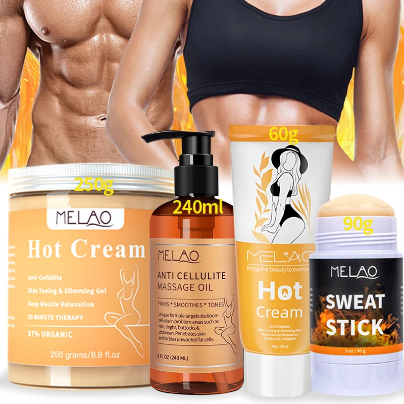 

MELAO Belly Hot Slimming Cream Fat Burning Tummy Trimmer Slim Weight Loss Anti Cellulite Body Fit Massage Oil Burn Sweat Stick