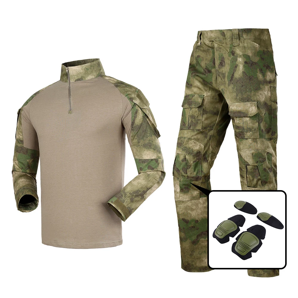 

FRONTER Military Combat Suit XXX Army Uniform FG Camo Rip-Stop Fabric Training Tactical Equipment Muticam Color G2 Shirts+Pants