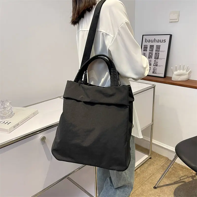 New Canvas Nylon Cloth Women Large-capacity Handbag Portable Ultra-light Student Class Shoulder Bag Casual Fashion Messenger Bag