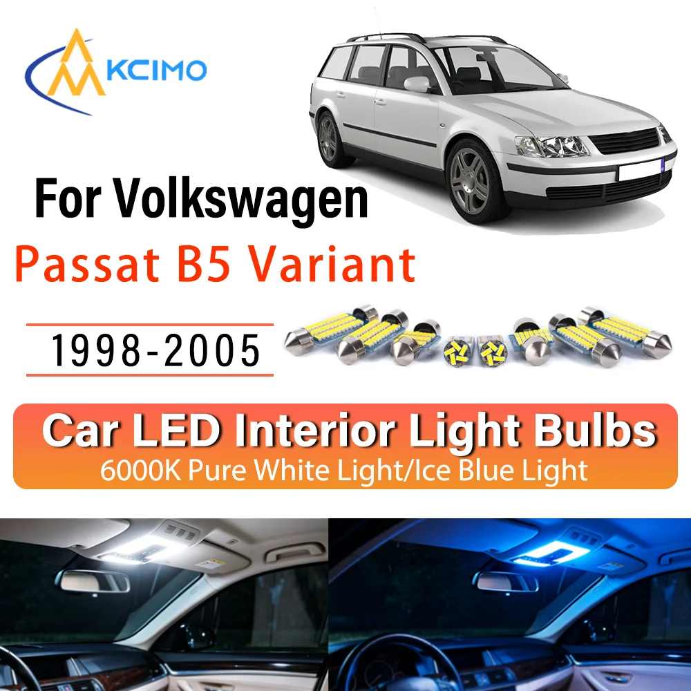 Фото Комплект светодиодных ламп для салона Volkswagen Passat B5 Variant 1998-2005: легкая установка, яркое освещение потолка, карты, дверей и зоны вокруг автомобиля №1