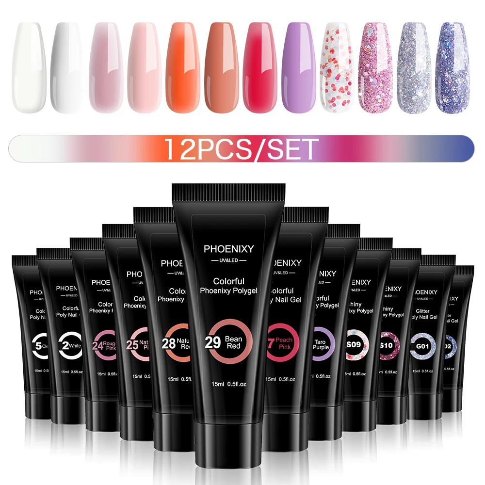 

12/9 шт., блестящий акриловый гель для быстрого наращивания ногтей, 15 мл