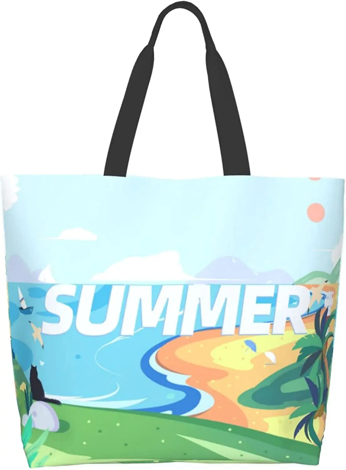 

Большая пляжная сумка-тоут для женщин, многоразовые продуктовые сумки, складная сумка через плечо