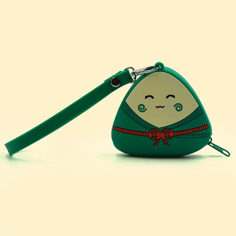 Cartoon silicone wallet key chain children's coin bag Dragon Boat Festival Zongzi glue drop mini bag pendant