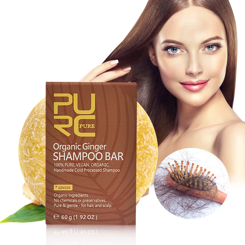

PURC Organic Handmade Cold Processed Ginger Shampoo Bar for Hair Loss Hair Shampoo and Natural No Chemicals Vegan Free Shipping