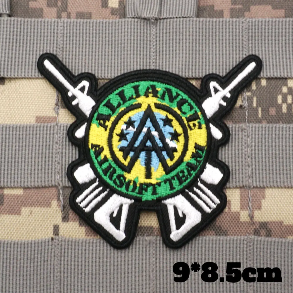 Нашивки с вышивкой в стиле милитари, с крючком