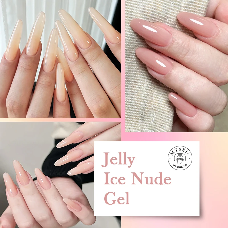 Гель-лак Jely Ice Gel, полупрозрачный, с эффектом стекла, нюдово-розовый, снимаемый, УФ-гель-лак для летнего маникюра и дизайна ногтей (art.: 3920d87e15bb0) - 3920d87e15bb0
