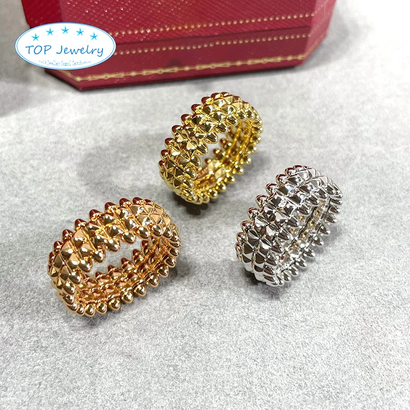 

CLASH DE CAR 2023 New Classic Fashion Brand Jewelry Rose Gold High Quality Double Layer Bullet Head Charm Women's Ring