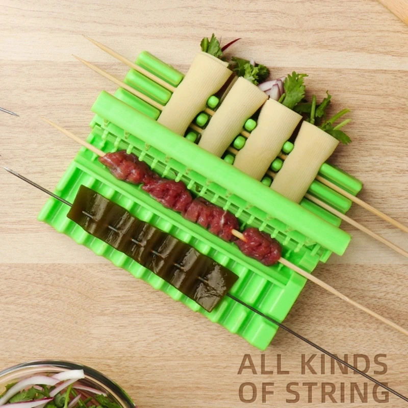 

Convenient BBQ Skewer Tool Fast and Easy Skewering for Outdoor Grilling Barbecue Skewer Machine Kebab Maker