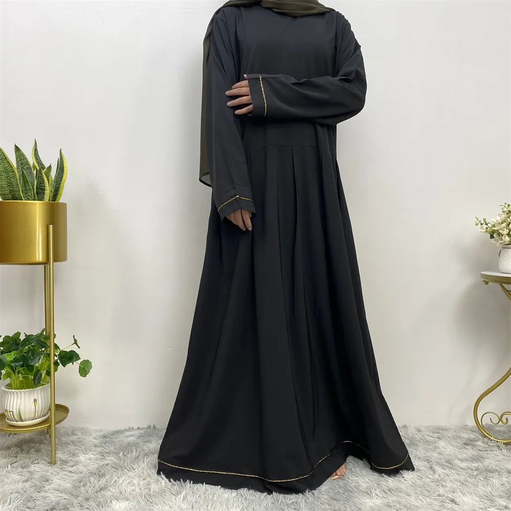 

Black Muslim Women Ramadan Eid Abaya Long Maxi Dress Turkey Islamic Arab Robe Jalabiya Modest Kaftan Dubai Femme Musulmane Gown