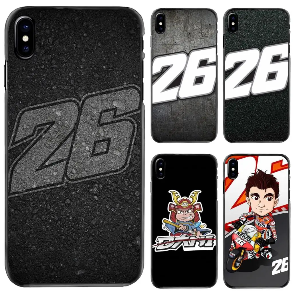 

For Apple iPhone 11 12 13 14 Pro MAX Mini 5 5S SE 6 6S 7 8 Plus 10 X XR XS Hard Phone Shell Case Dani Pedrosa 26 motorcycle