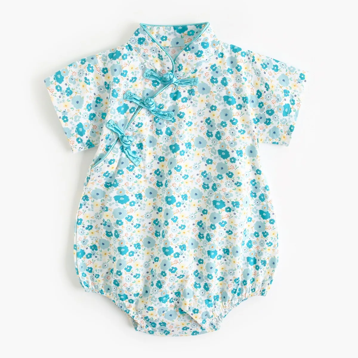 

Summer Baby Girl Rompers Jumpsuit Short-sleeved Floral Print Baby Soft Rompers Newborn Infant Baby Playwear Clothes