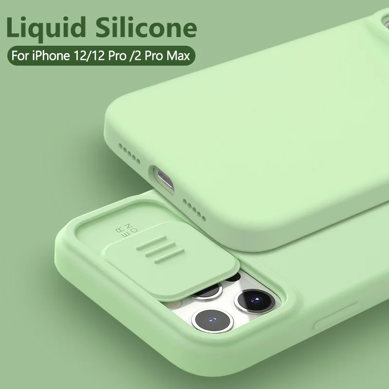 

Чехол для iPhone 13 Pro Max, жидкий силиконовый мягкий чехол для iPhone 13 Pro, слайд-камера, защитный чехол для конфиденциальности для iPhone 12