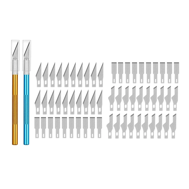 

62 Pcs Craft Knives Set Utility Knives Hobby Knife Blade It Can Be Used For DIY, Art Work, Cutting And Engraving