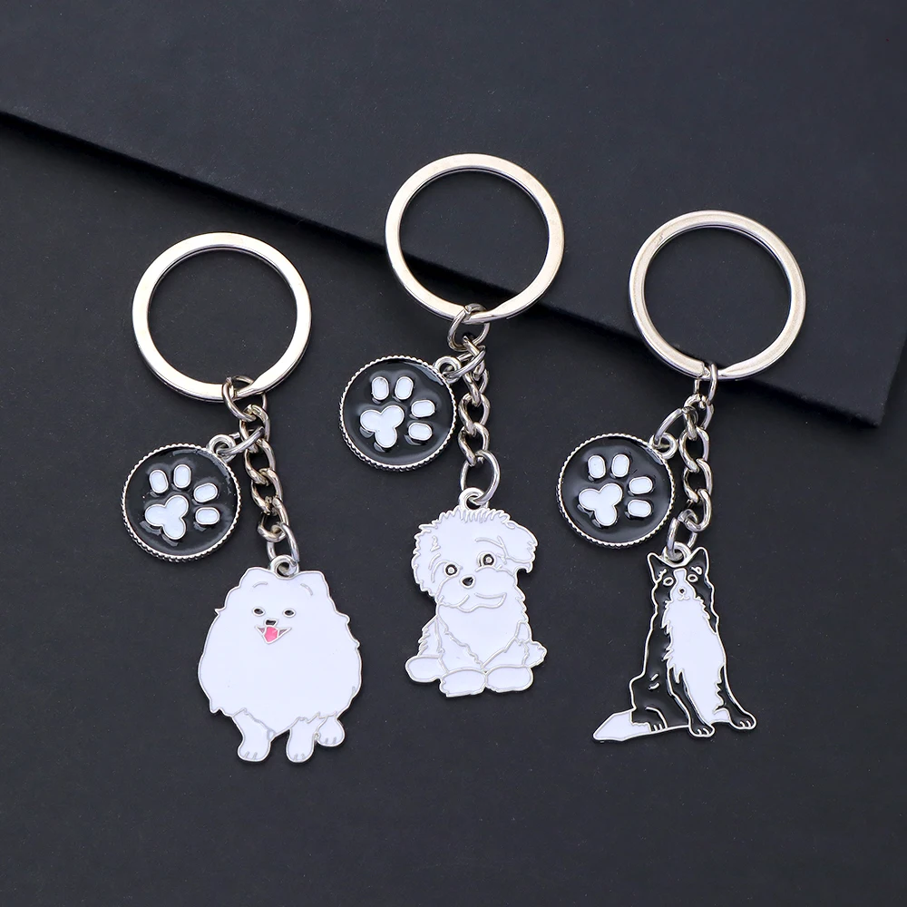 Милый пудель Тедди Шнауцер брелок для женщин и мужчин сплав металлический кулон