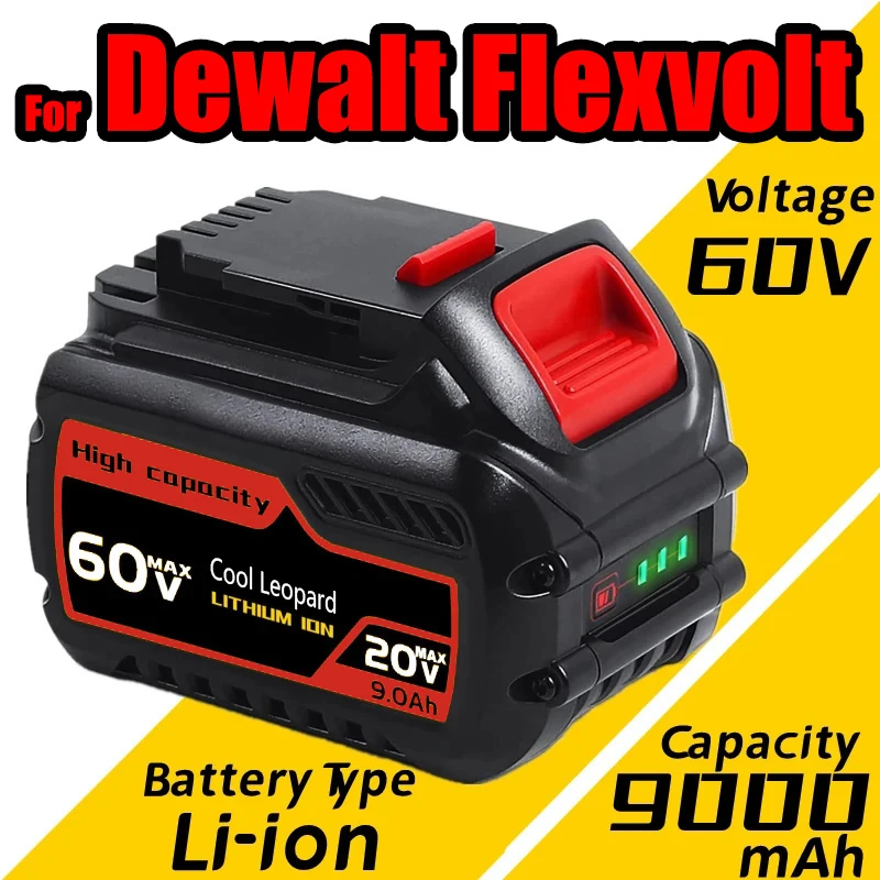 for Dewalt 60V 20V 9000mAh Rechargeable Li-ion Battery Pack,
