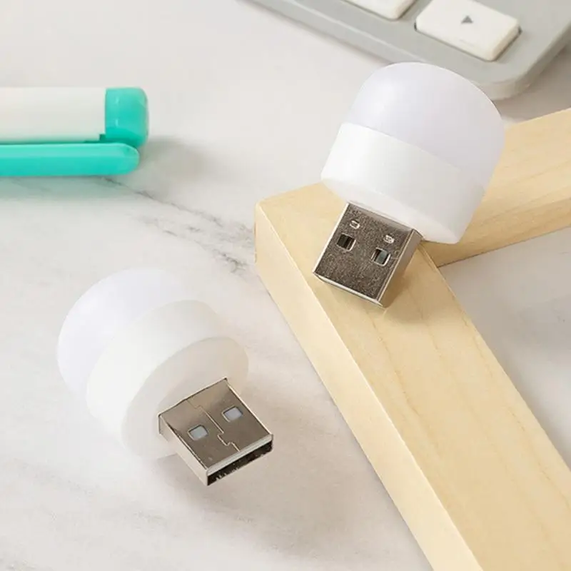 

Small Round Reading Night Light Mini Led Usb Rechargeable Book Lights Desk Lamp Bulb Power Bank Charging Desk