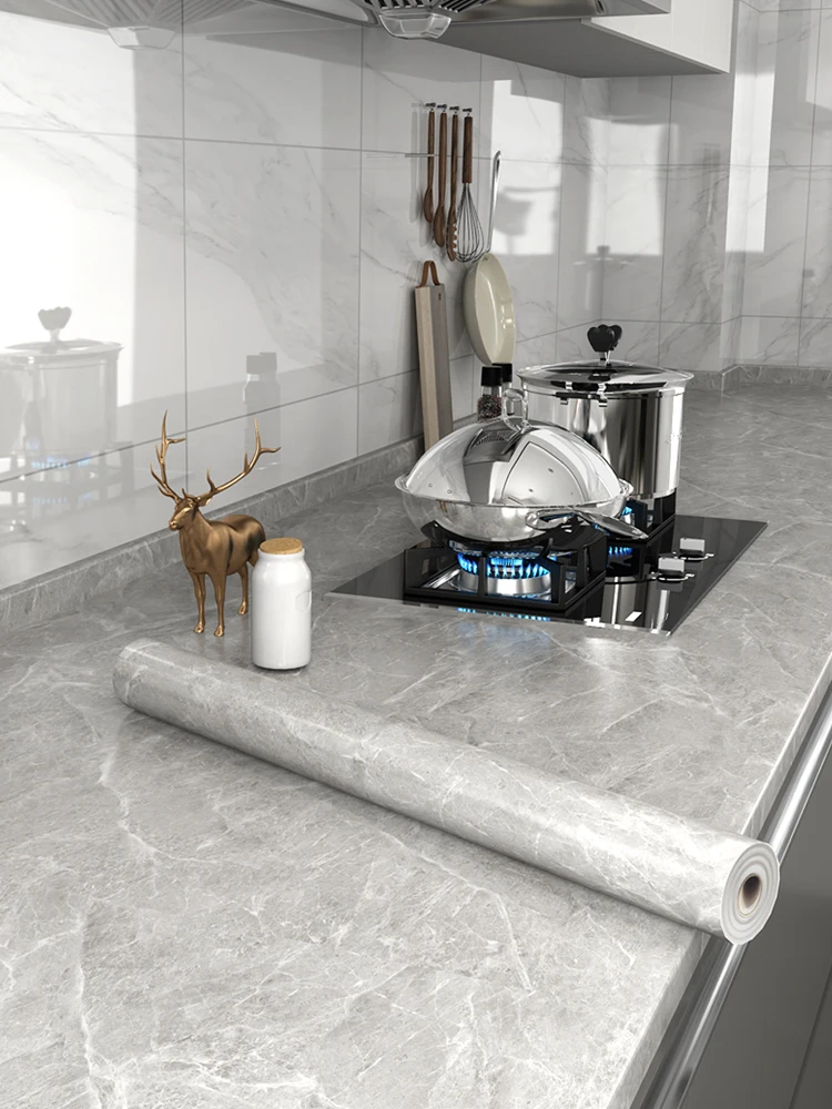 

Kitchen Waterproof Sticker Marble Oil-proof Desktop Stove Top Self-adhesive Wallpaper High Temperature Home Decor Wall Stickers