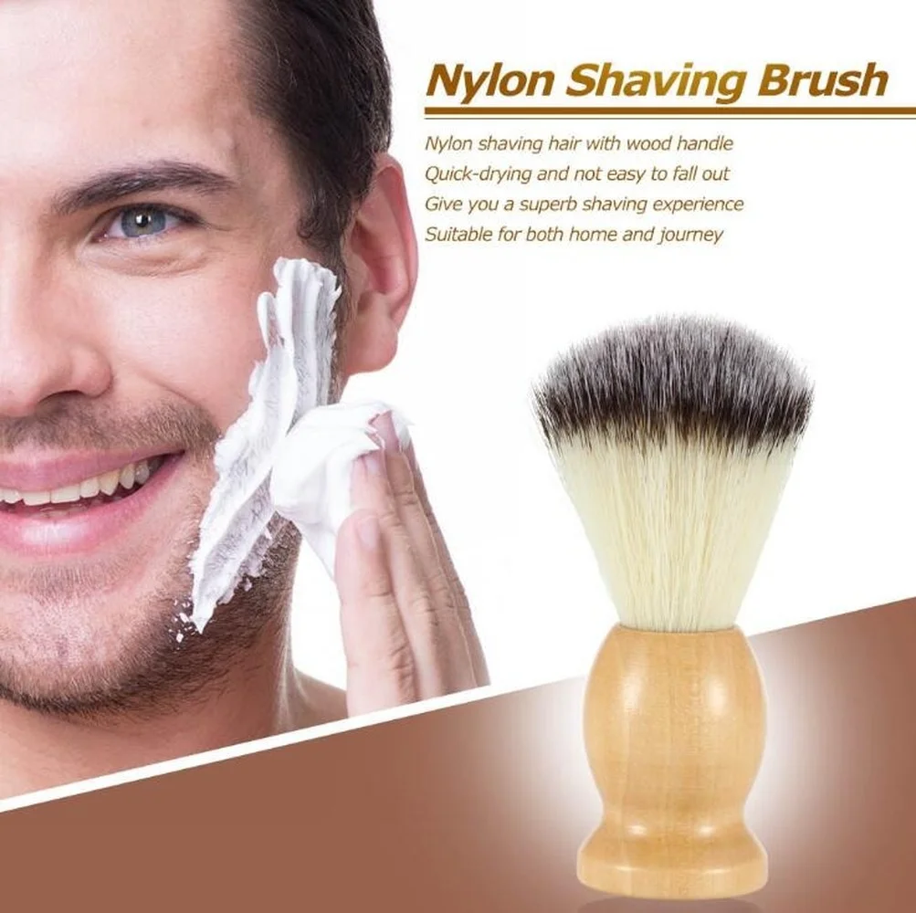 

1pc Men Shaving Brush Wooden Handle Badger Hair Beard Brush Facial Cleaning Brush Safety Razor Brush Salon Accessories