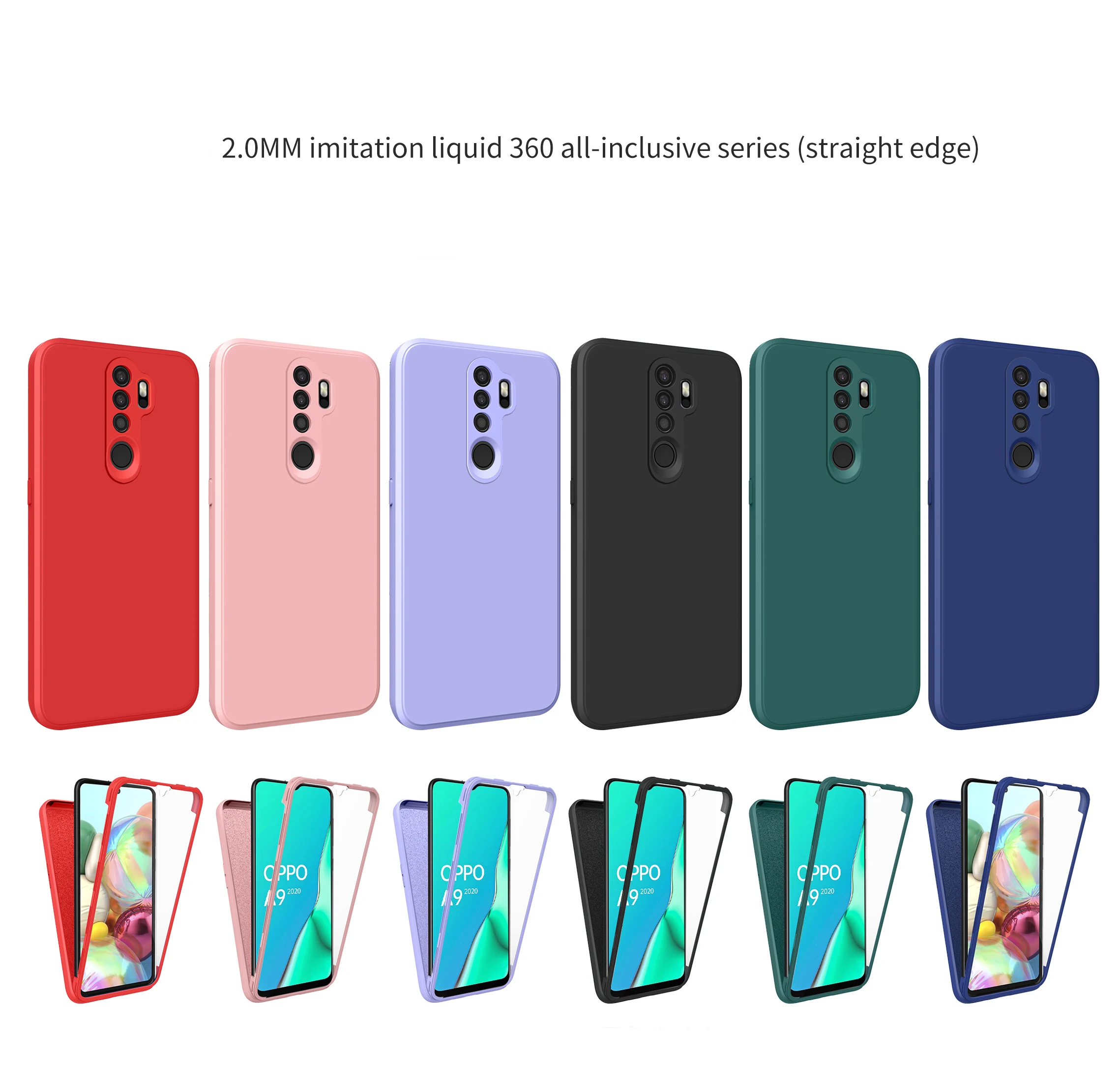 360 ° бамперы чехол на весь корпус для OPPO A5 A9 2020 A15S A16S A92S A54 A32 A33 A53S Reno 4Z Realme 8 Pro полное