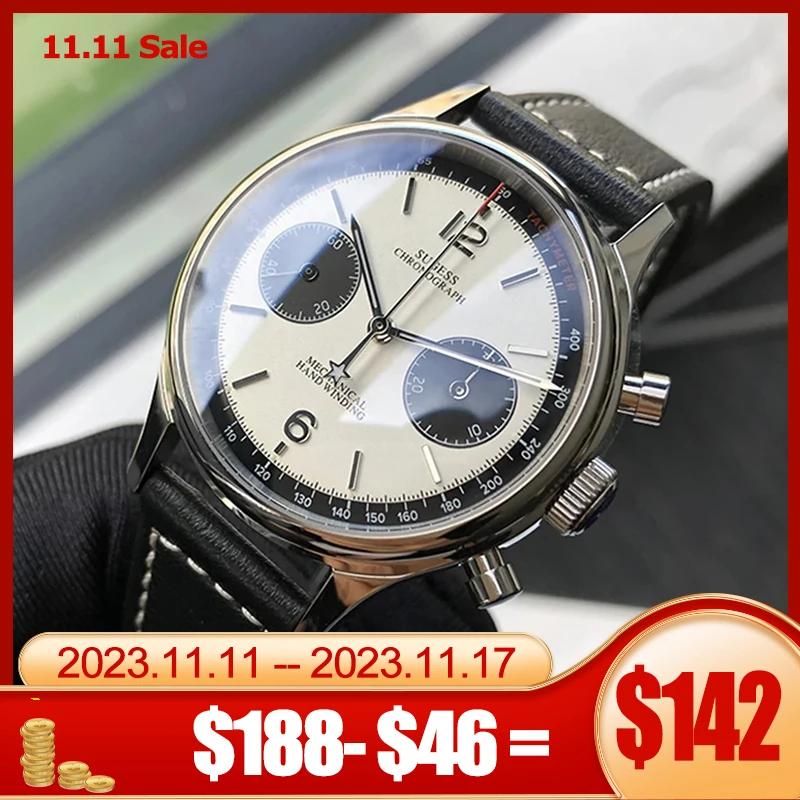 

Часы-хронограф мужские с сапфировым стеклом, 40 мм