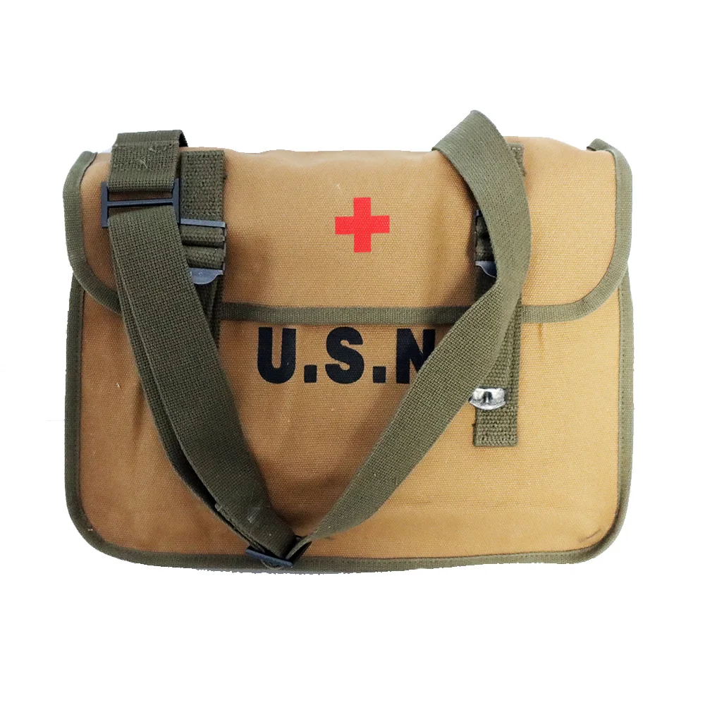Аптечка первой помощи USN WW2 в стиле ретро, медицинский рюкзак в стиле милитари для бега, ранец для хранения, армейская сумка на ремне для выжи...