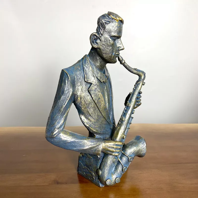 

Retro Musician Statue Saxophone Violin Cello Figurines Office Desktop Interior Living Room Home Decoration Accessories