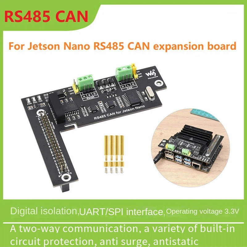 

For WAVESHARE RS485 CAN Expansion Board For Jetson Nano Dedicated 3.3V Digital Isolated Expansion Board