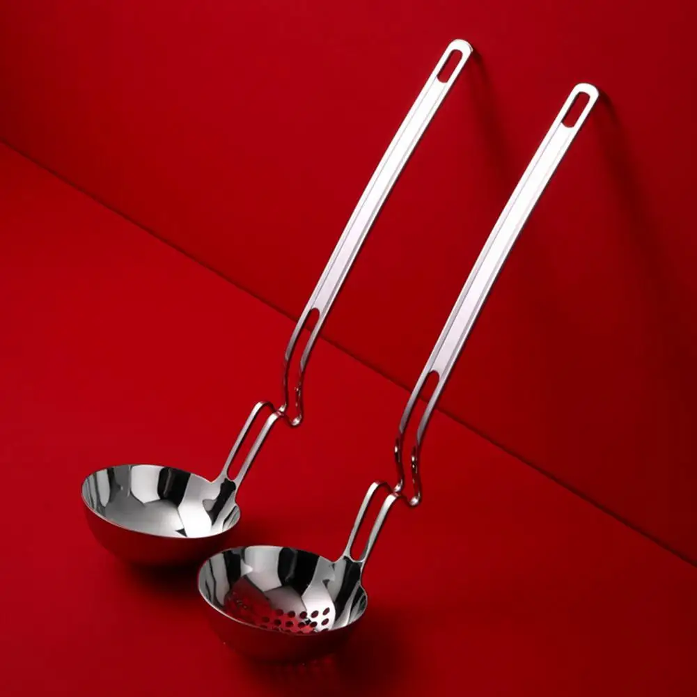 

Rounded Edge Curved Handle Anti-oxidation Serving Soup Spoon Kitchen Tool