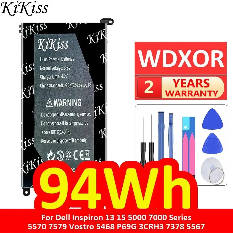 Фото Аккумулятор Wdxor для ноутбуков Dell Inspiron 13, 15, серий 5000, 7000, 5570, 7579, Vostro 5468, P69G, 3CRH3, 7378, 5567, 94 Вт·ч, высокой емкости №1