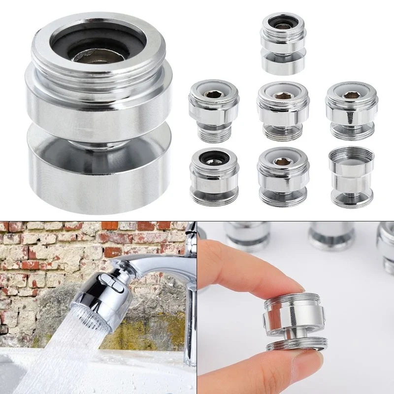 

360 Degree Adjustable Aerator Adapter Swivel Aerator Connector Kitchen Faucet Accessories