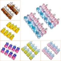 10pcslot 21x12mm candy color gummy mini bear charms for making cute earrings pendants necklaces diy jewelry finding accessories